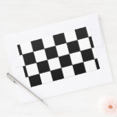 白黒チェッカーボードレトロヒップスター 長方形シール (封筒)
