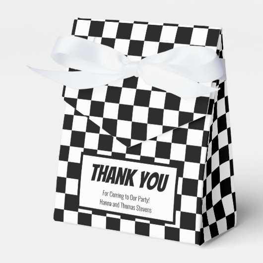 白黒チェッカーボードレーステーマ フェイバーボックス (正面サイド)