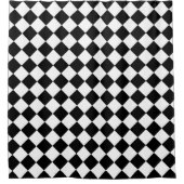 白黒チェッカーボード市松模様にフラグデザイン シャワーカーテン (正面)