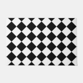 白黒チェッカーボード市松模様にフラグデザイン ドアマット (正面)