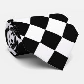 白黒チェッカーボード市松模様にフラグデザイン ネクタイ (ロール)