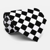 白黒チェッカーボード市松模様にフラグデザイン ネクタイ (ロール)