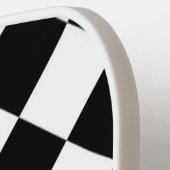 白黒チェッカーボード市松模様にフラグデザイン ピックルボールラケット (左詳細)