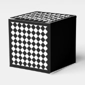 白黒チェッカーボード市松模様にフラグデザイン フェイバーボックス (正面サイド)