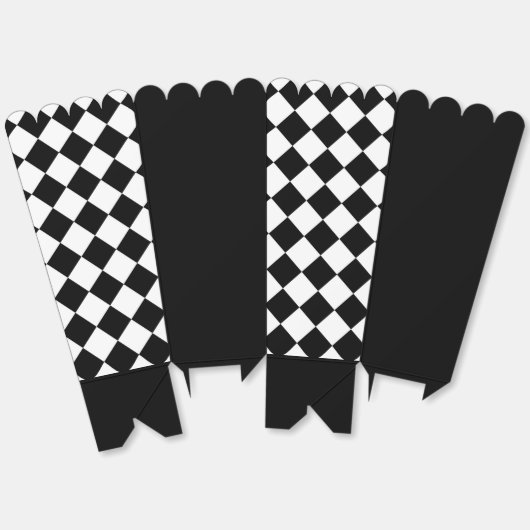 白黒チェッカーボード市松模様にフラグデザイン フェイバーボックス (見開き)