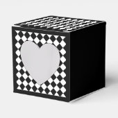 白黒チェッカーボード市松模様にフラグデザイン フェイバーボックス (正面サイド)