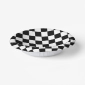 白黒チェッカーボード市松模様にフラグデザイン ペーパーボウル (傾斜あり)