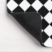 白黒チェッカーボード市松模様にフラグデザイン マウスパッド (コーナー)
