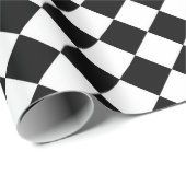 白黒チェッカーボード市松模様にフラグデザイン ラッピングペーパー (ロールコーナー)