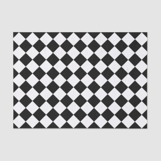 白黒チェッカーボード市松模様にフラグデザイン 薄葉紙 (正面)