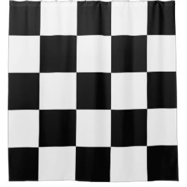 白黒チェッカーボード シャワーカーテン