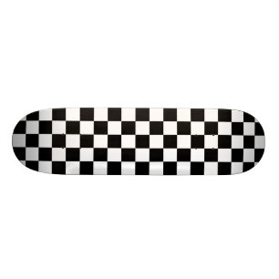 白黒チェッカーボード スケートボード
