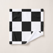 白黒チェッカーボード バスタオルセット (ウォッシュタオル)