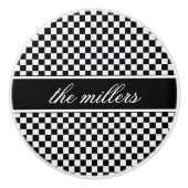 白黒チェッカーボードID148 セラミックノブ (正面)