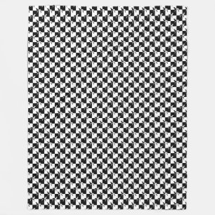 白黒チェッカーボードWeimaraner フリースブランケット