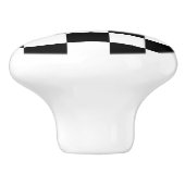 白黒チェッカーボ市松模様にードパターン セラミックノブ (側面)