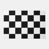 白黒チェッカーボ市松模様にードパターン ドアマット (正面)