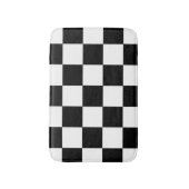 白黒チェッカーボ市松模様にードパターン バスマット (正面縦)