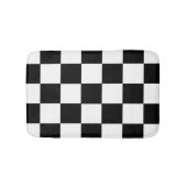 白黒チェッカーボ市松模様にードパターン バスマット (正面)