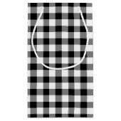 白黒チェックされた格子模様 スモールペーパーバッグ (裏面)