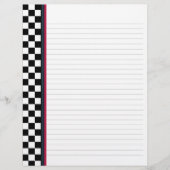 白黒チェックと赤アクセント付きバインダー紙 (正面)