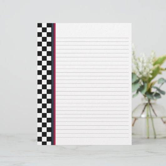 白黒チェックと赤アクセント付きバインダー紙 (スタンド正面)