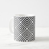 白黒チェックのデジタル壁紙 コーヒーマグカップ (正面左)