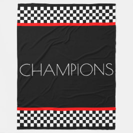 白黒チェックはっきりしたデザイン フリースブランケット