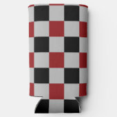 白黒チェッククーラーボックススポーツデザイン スリム缶クーラー (裏面)