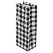 白黒チェックジンガムプレイド ワインギフトバッグ (正面アングル)