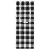 白黒チェックジンガムプレイド ワインギフトバッグ (正面)