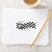 白黒チェックスクーターのライダー ラベル (インサイチュ)