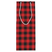 白黒チェックバッファローランバージャックプレイド ワインギフトバッグ (裏面)