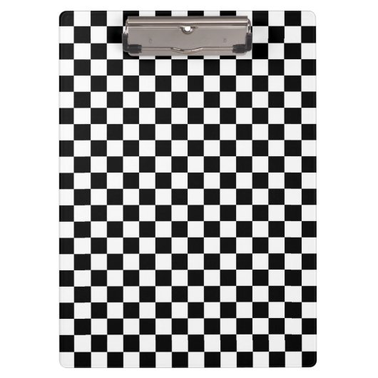 白黒チェックパターン クリップボード (正面)