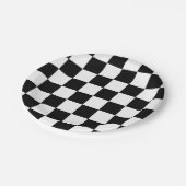白黒チェックパターン ペーパープレート (アングル)