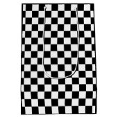 白黒チェックパターン ミディアムペーパーバッグ (裏面)