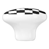 白黒チェックフラグスタイル セラミックノブ (側面)