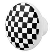 白黒チェックフラグスタイル セラミックノブ (右)