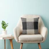 白黒チェックプリント装飾用クッション クッション (椅子)