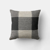 白黒チェックプリント装飾用クッション クッション (裏面)