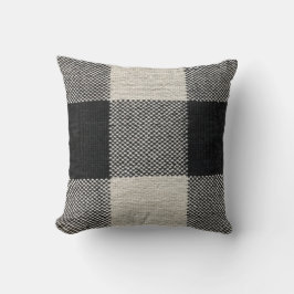 白黒チェックプリント装飾用クッション クッション