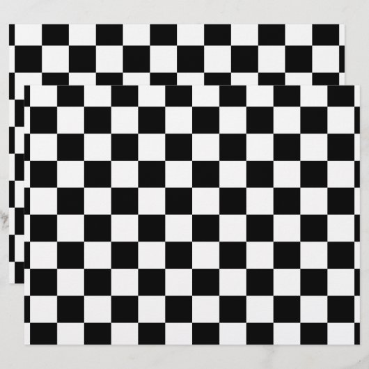 白黒チェック両面紙 (正面/裏面)
