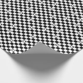 白黒チェック付きハート詳細 ラッピングペーパー (角)