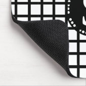 白黒チェック付きブラックモノグラムストライプ マウスパッド (コーナー)