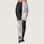 白黒チェック大理石ナンバースポーツレギンス レギンス (裏面)