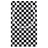 白黒チェック模様のデザイン スモールペーパーバッグ (裏面)