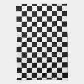 白黒チェック模様のパターン キッチンタオル (縦)