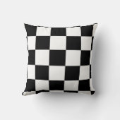 白黒チェック模様のパターン クッション (裏面)