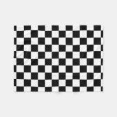 白黒チェック模様のパターン フリースブランケット (正面(横))