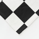 白黒チェック模様のパターン フリースブランケット (角)